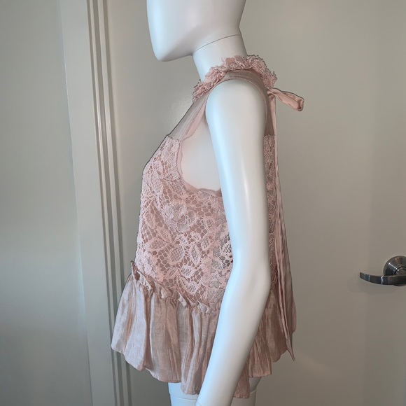 ALEXIS Intermix *Gracilia* blush pink lace sleeveless top & *Mallory* skirt S - Picture 5 of 11